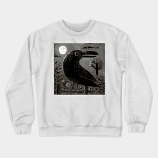 Crow in the Moonlight Crewneck Sweatshirt